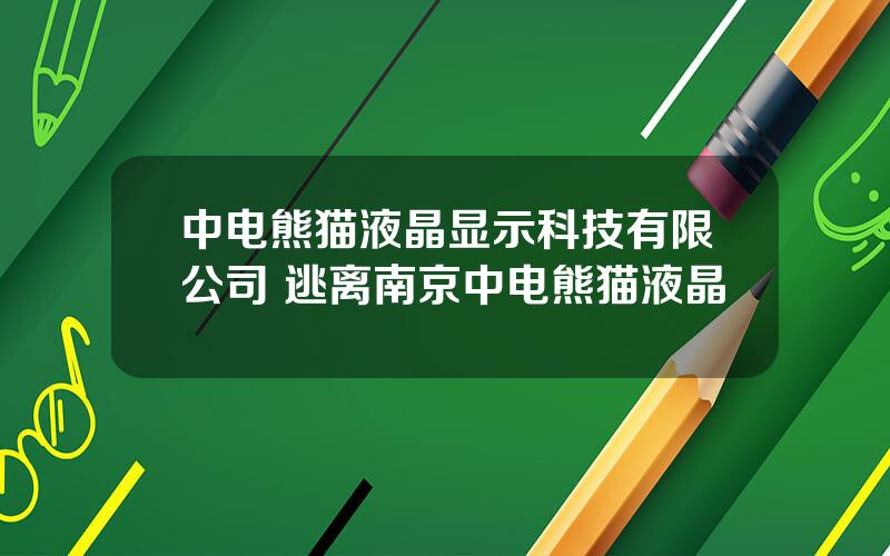 中电熊猫液晶显示科技有限公司 逃离南京中电熊猫液晶